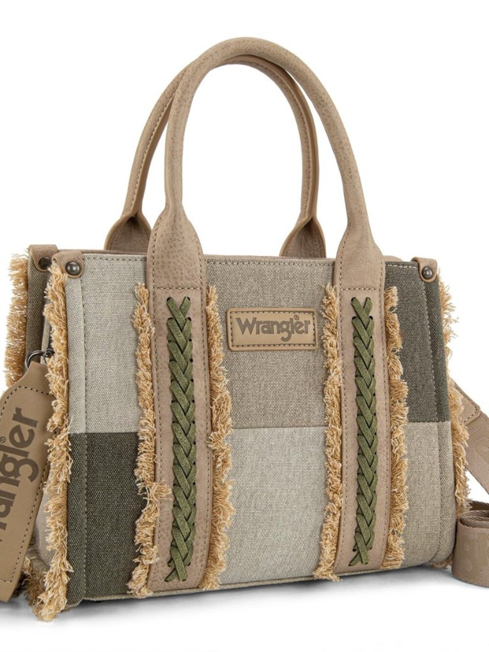 Wrangler Tote Bag for Women Canvas Woven Top Handle Handbags with Guitar Strap